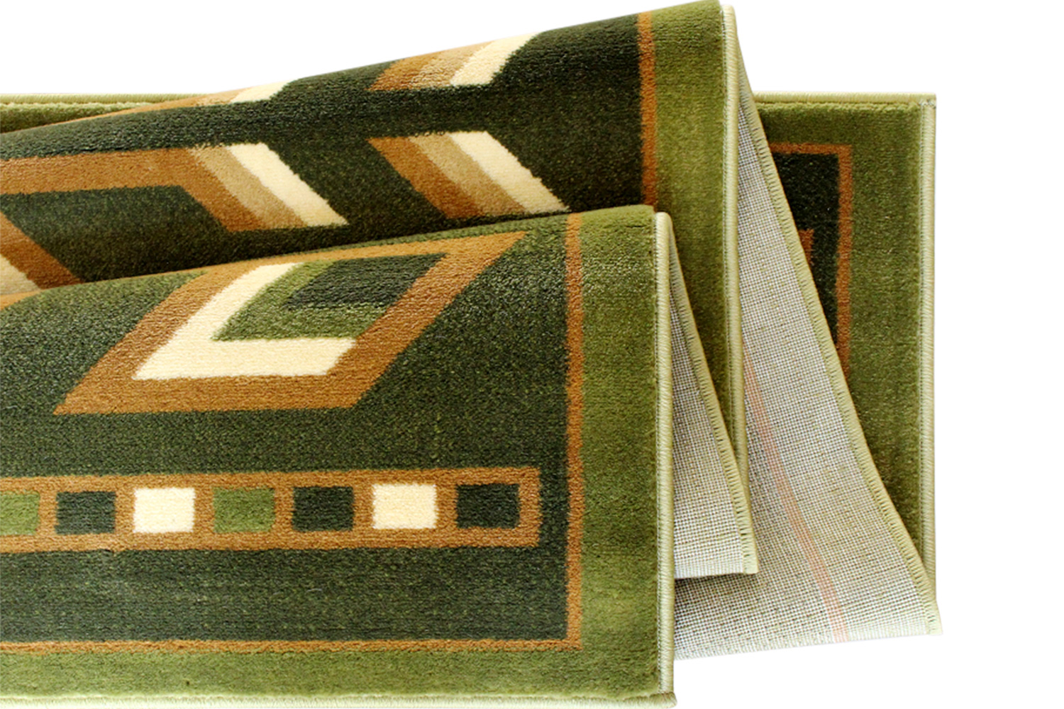 BLNK Lodi Collection Southwestern Style Olefin Area Rug with Jute Backing - Green, 6'W x 9'L