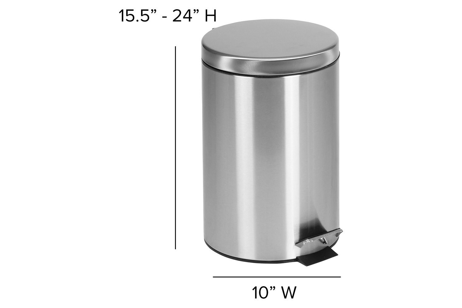 BLNK Round Stainless Steel Fingerprint Resistant Soft Close Step Trash Can -3.2 Gallons (12L) - 3.2 Gall