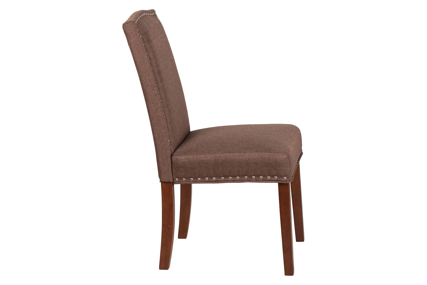 BLNK HERCULES Hampton Hill Series Parsons Chair with Silver Accent Nail Trim - Brown