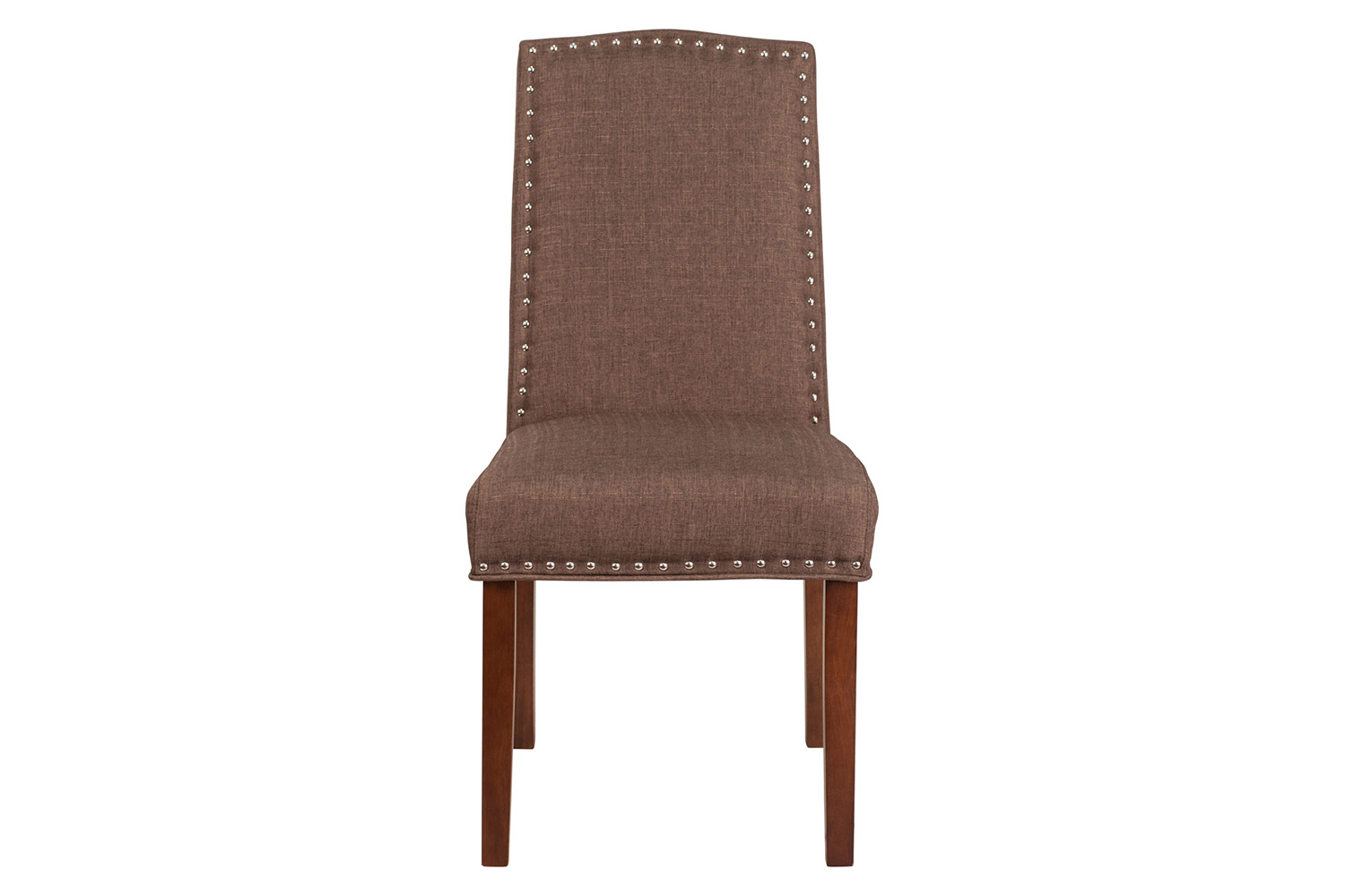 BLNK HERCULES Hampton Hill Series Parsons Chair with Silver Accent Nail Trim - Brown