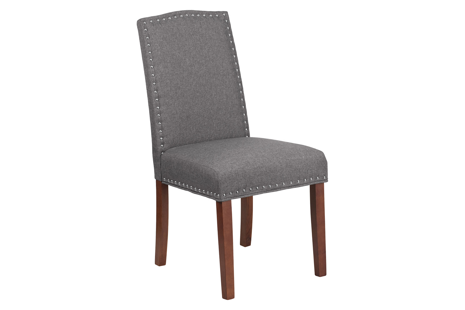 BLNK HERCULES Hampton Hill Series Parsons Chair with Silver Accent Nail Trim - Gray