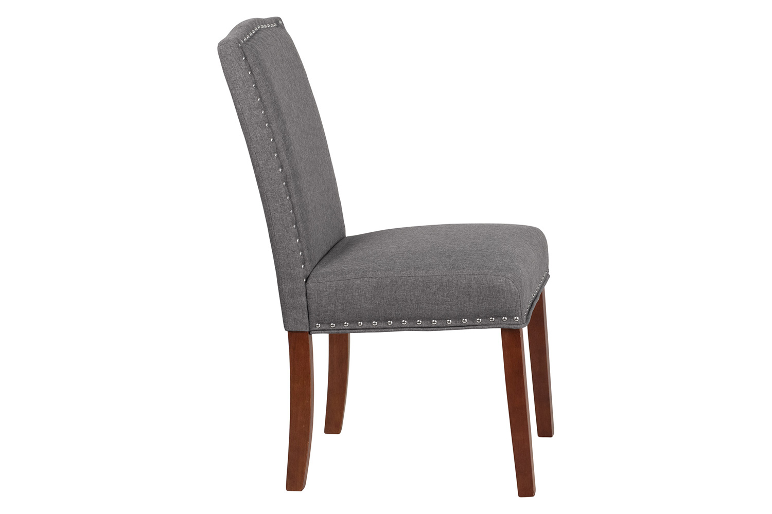 BLNK HERCULES Hampton Hill Series Parsons Chair with Silver Accent Nail Trim - Gray