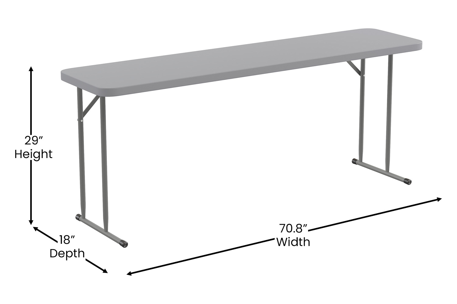 BLNK - Gray Plastic Folding Training Table