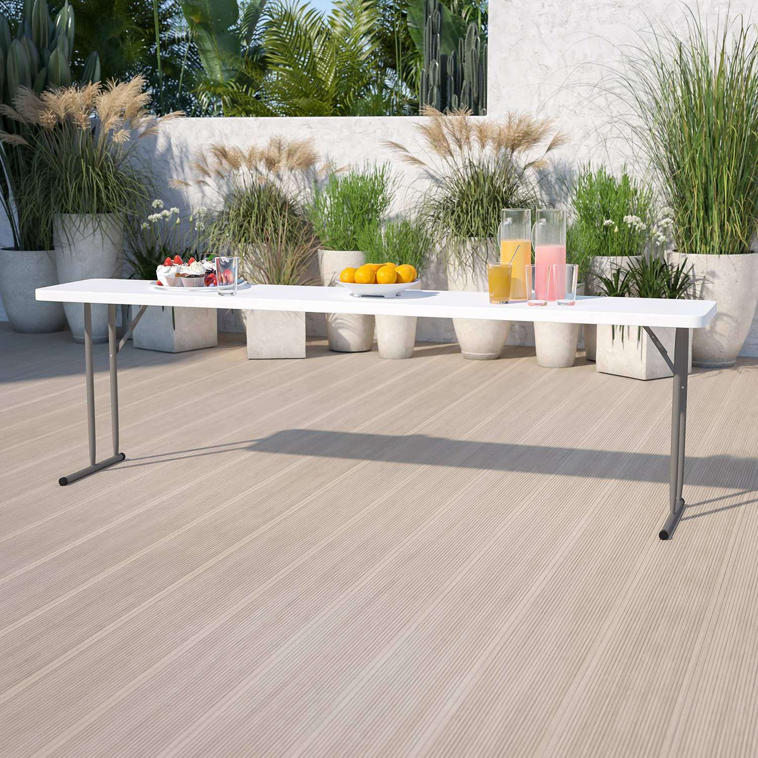 BLNK - Granite White Plastic Folding Training Table