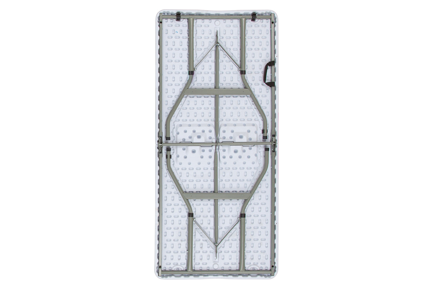 BLNK - Granite White Plastic Height Adjustable Bi-Fold Banquet and Event Folding Table with Carrying Handle