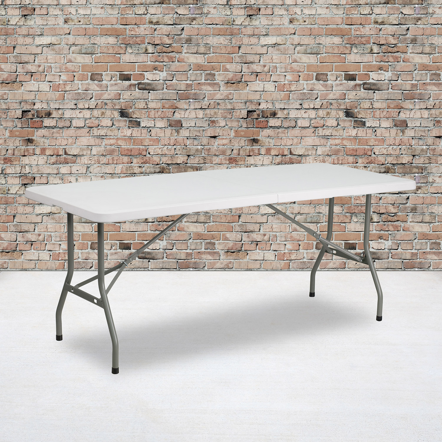 BLNK - Granite White Plastic Bi-Fold Folding Table
