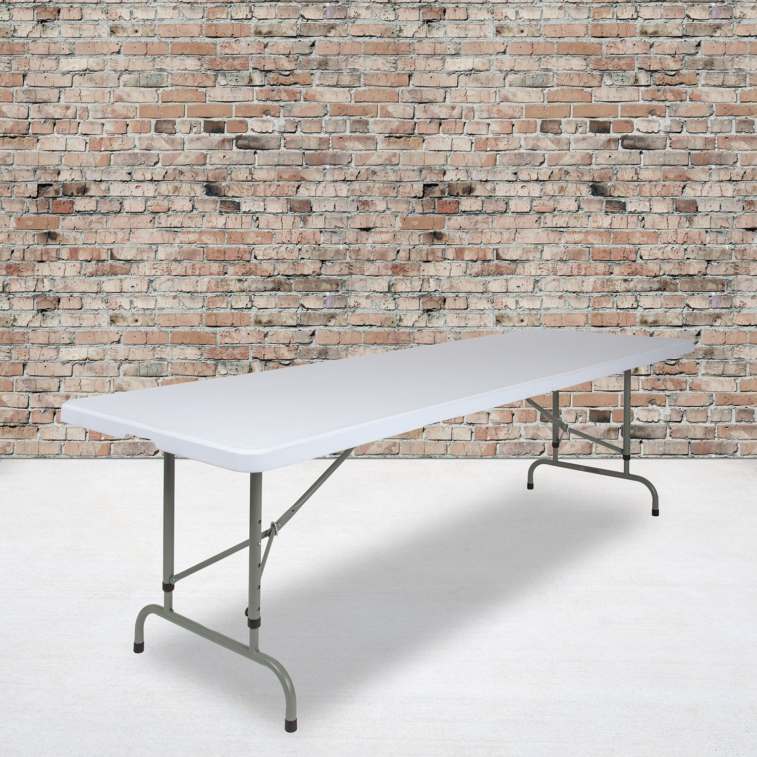 BLNK - Granite White Plastic Height Adjustable Folding Table