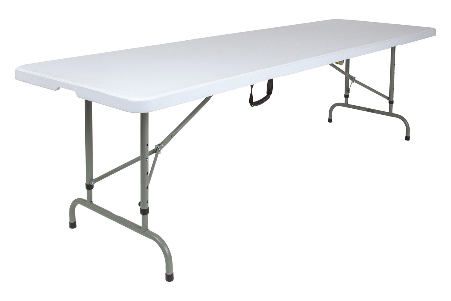 BLNK - Granite White Plastic Height Adjustable Bi-Fold Plastic Banquet and Event Folding Table with Carrying Handle