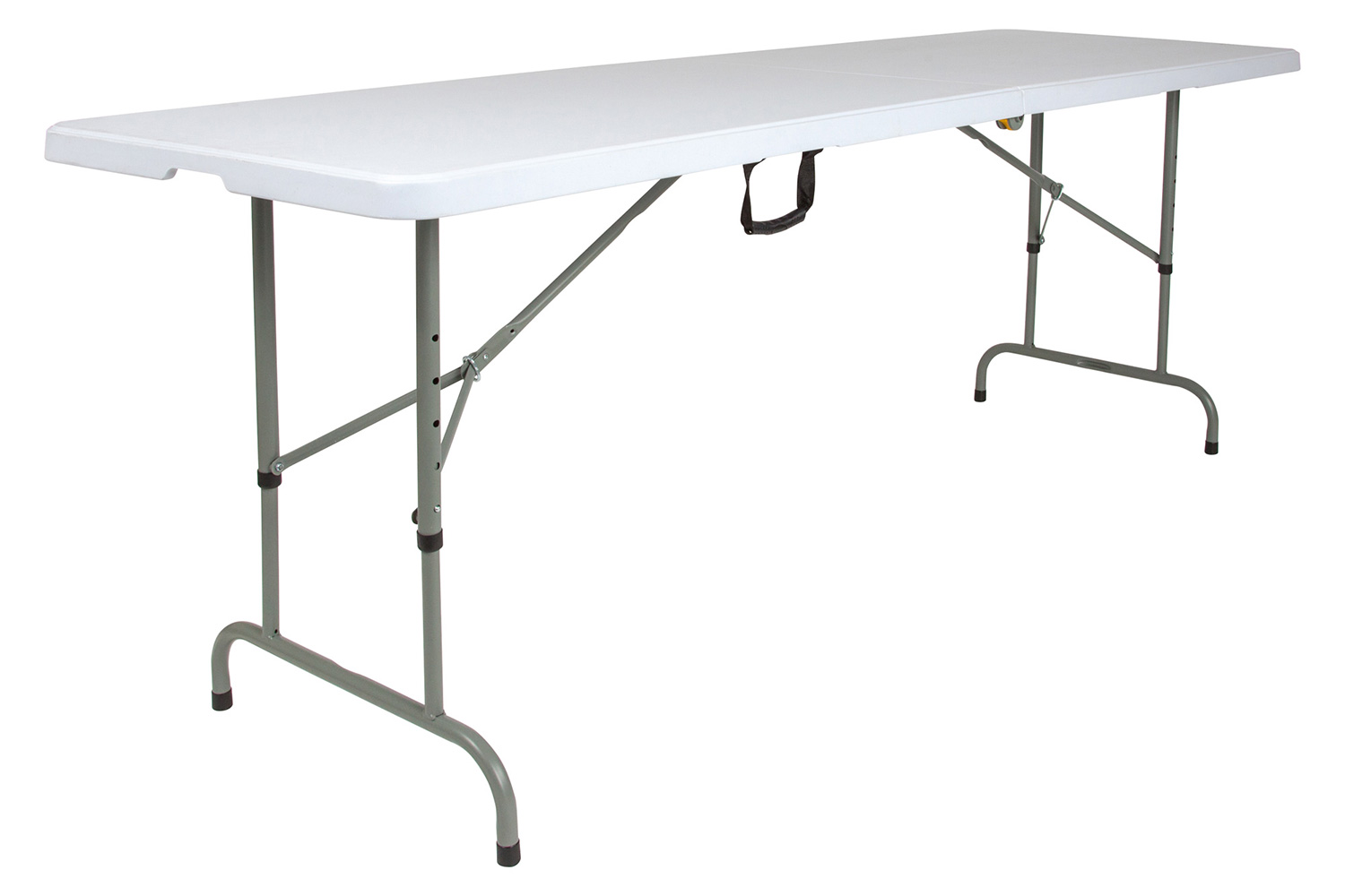 BLNK - Granite White Plastic Height Adjustable Bi-Fold Plastic Banquet and Event Folding Table with Carrying Handle