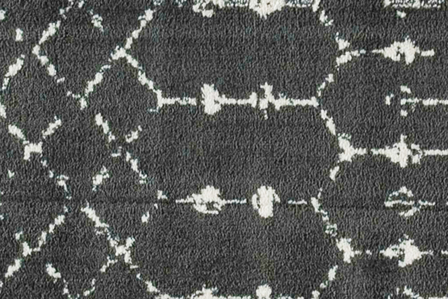 BLNK Beth Geometric Polyester Bohemian Low Pile Rug - Dark Gray/Ivory, 2'W x 6'L