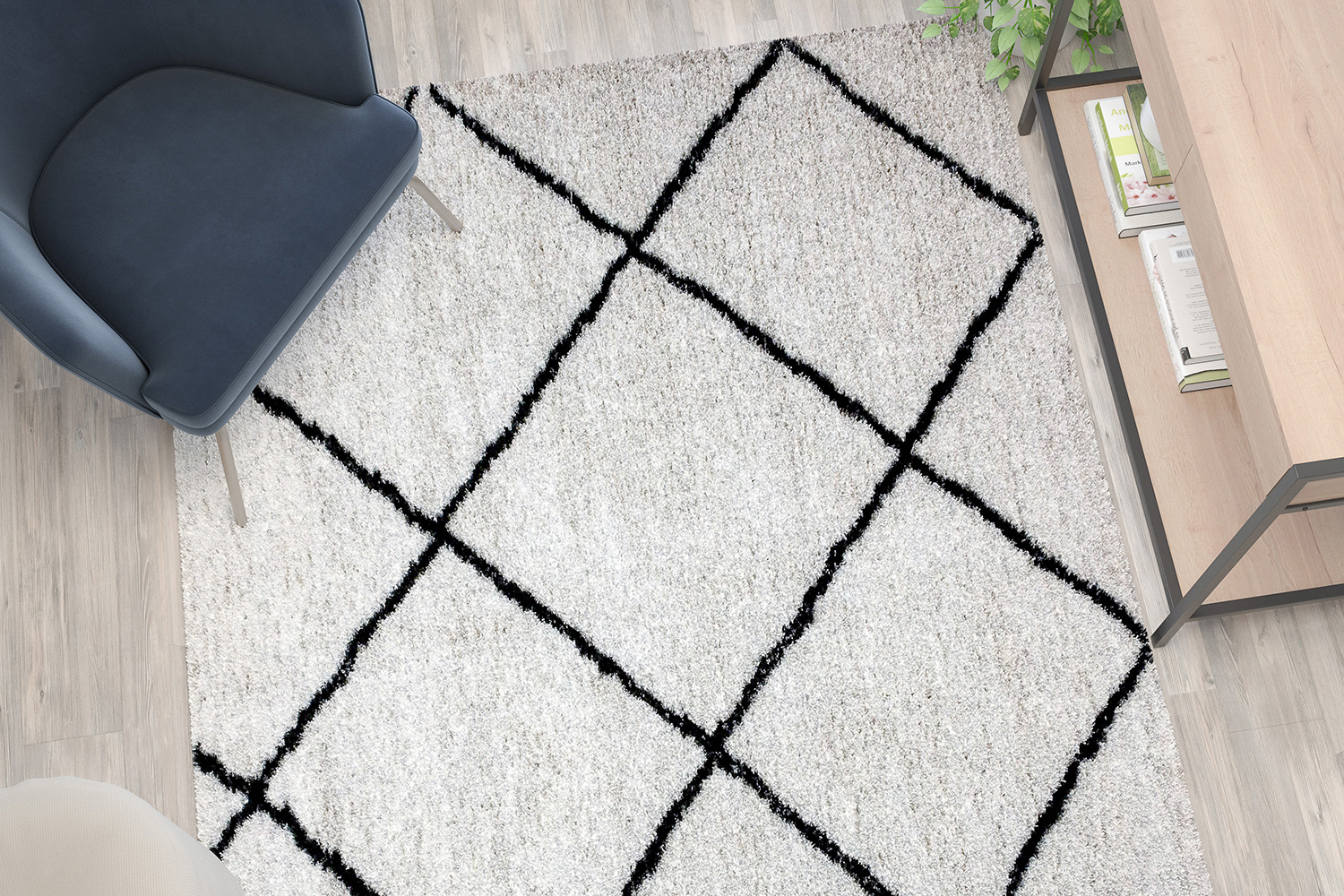 BLNK - Roxy Shag Style Diamond Trellis Area Rug