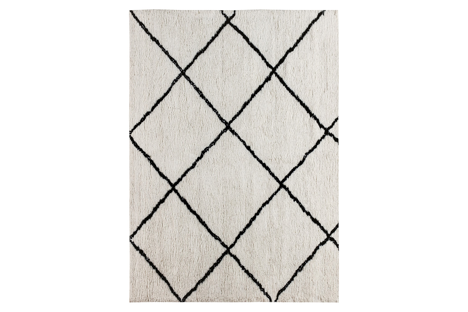 BLNK Roxy Shag Style Diamond Trellis Area Rug - Ivory, 8'W x 10'L