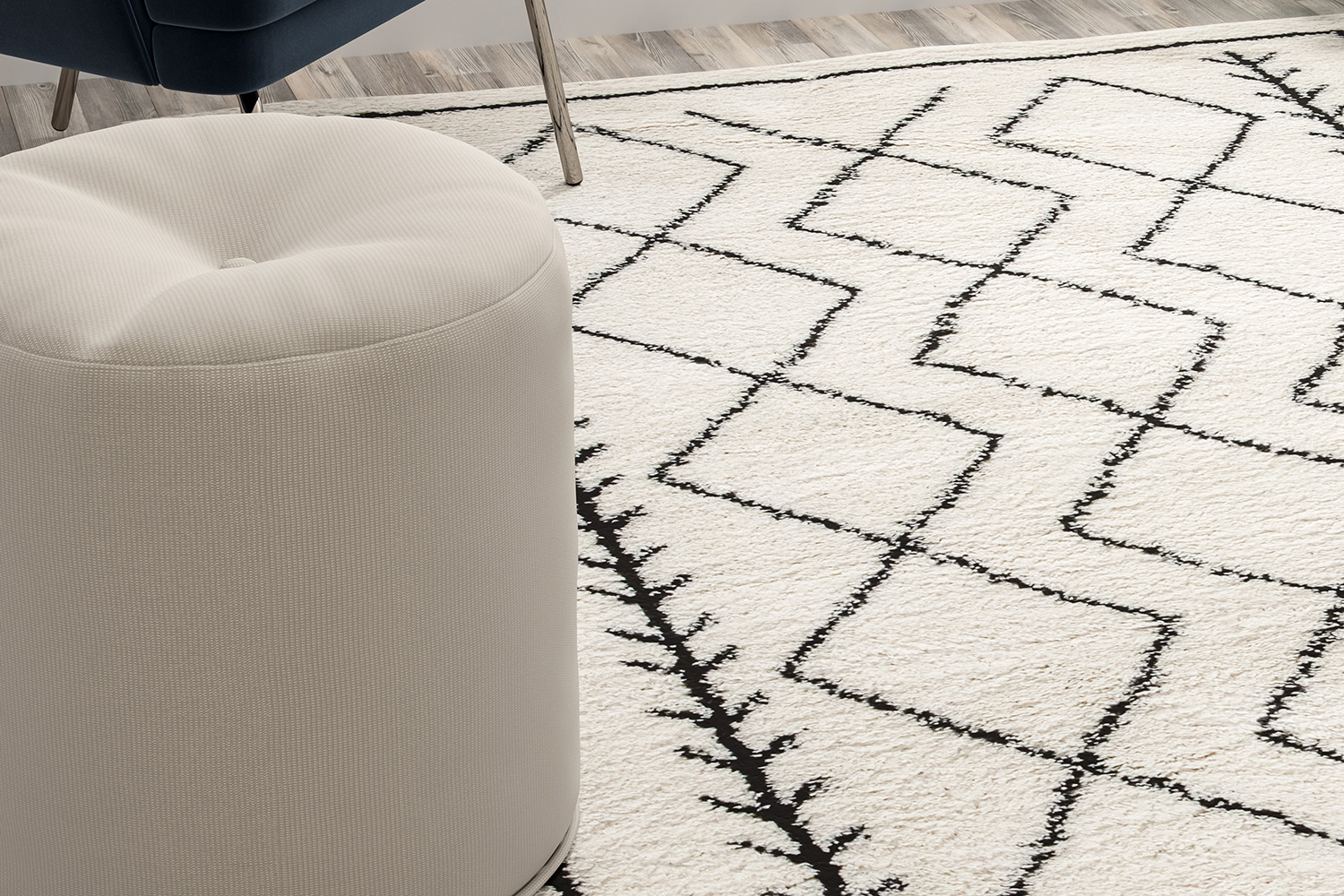 BLNK - Roxy Geometric Style Diamond Trellis Area Rug