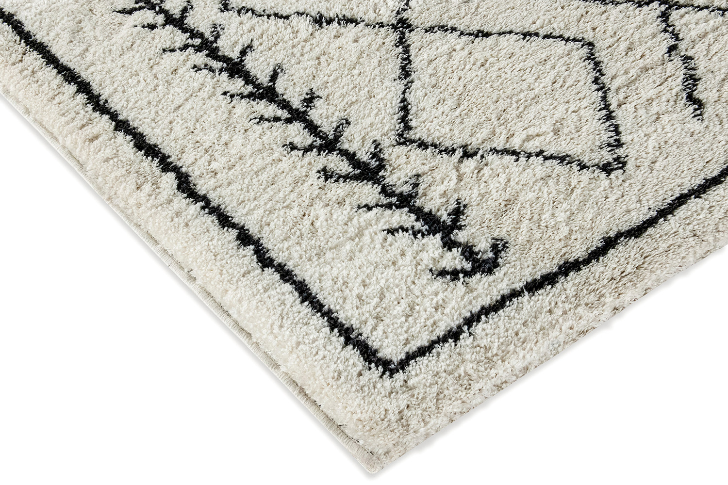 BLNK Roxy Geometric Style Diamond Trellis Area Rug - Ivory, 5'W x 7'L