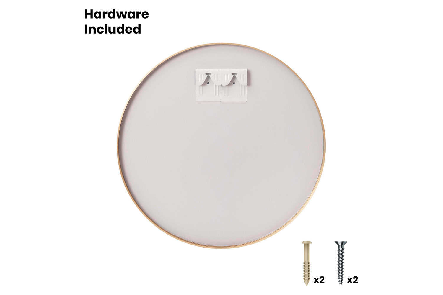 BLNK Julianne Style 1 Round Metal Framed Wall Mirror - Gold, 30"D
