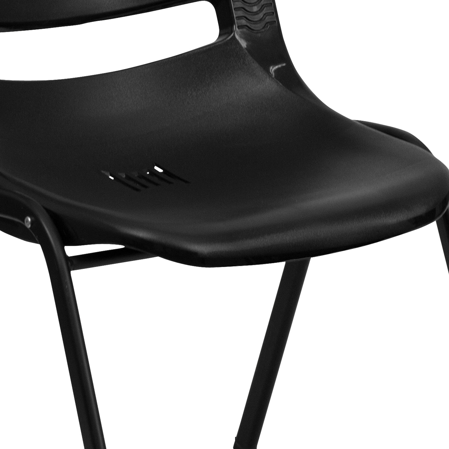 BLNK HERCULES Series Ergonomic Shell Stack Chair - Black, 14"H Seat