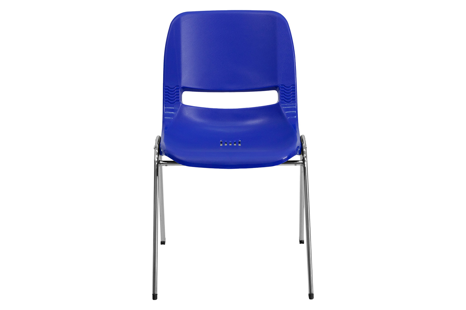 BLNK HERCULES Series Ergonomic Shell Stack Chair - Navy/Chrome, 16"H Seat
