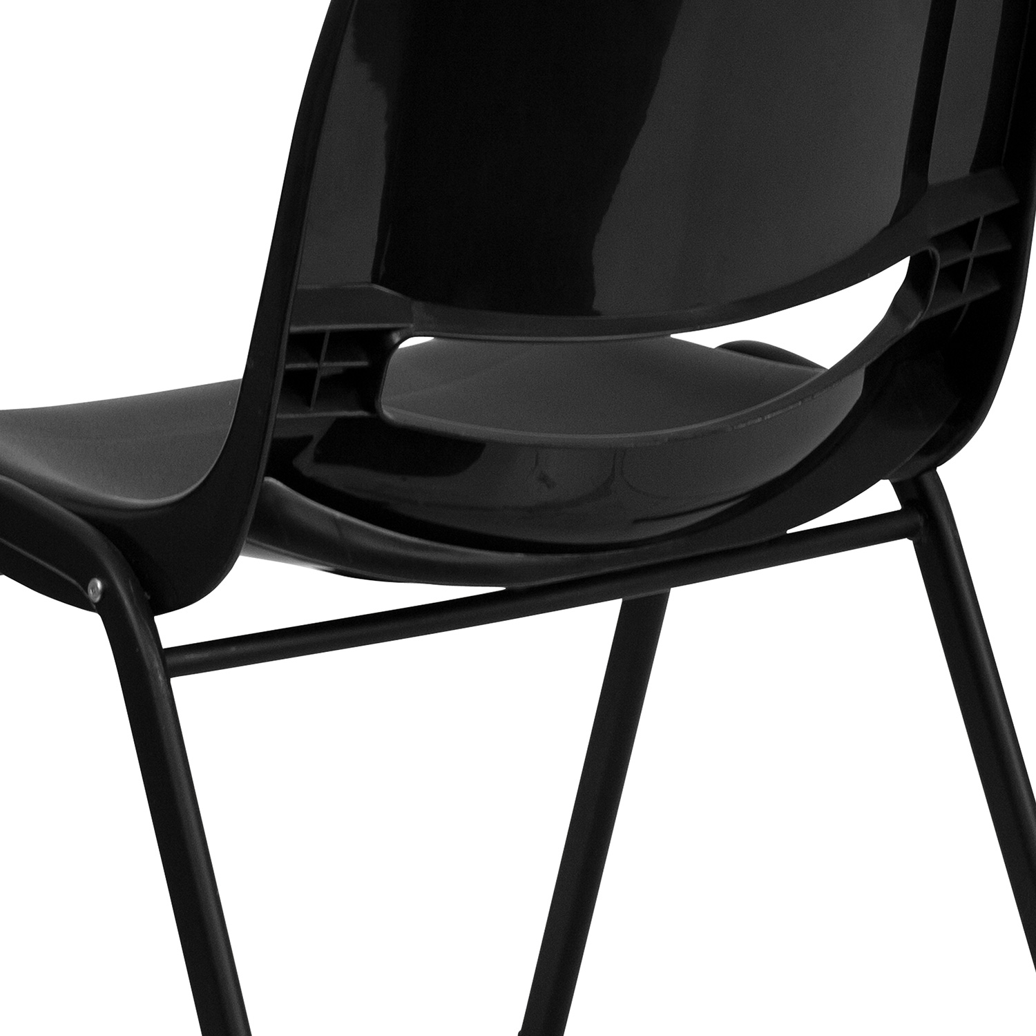 BLNK HERCULES Series Ergonomic Shell Stack Chair - Black, 16"H Seat