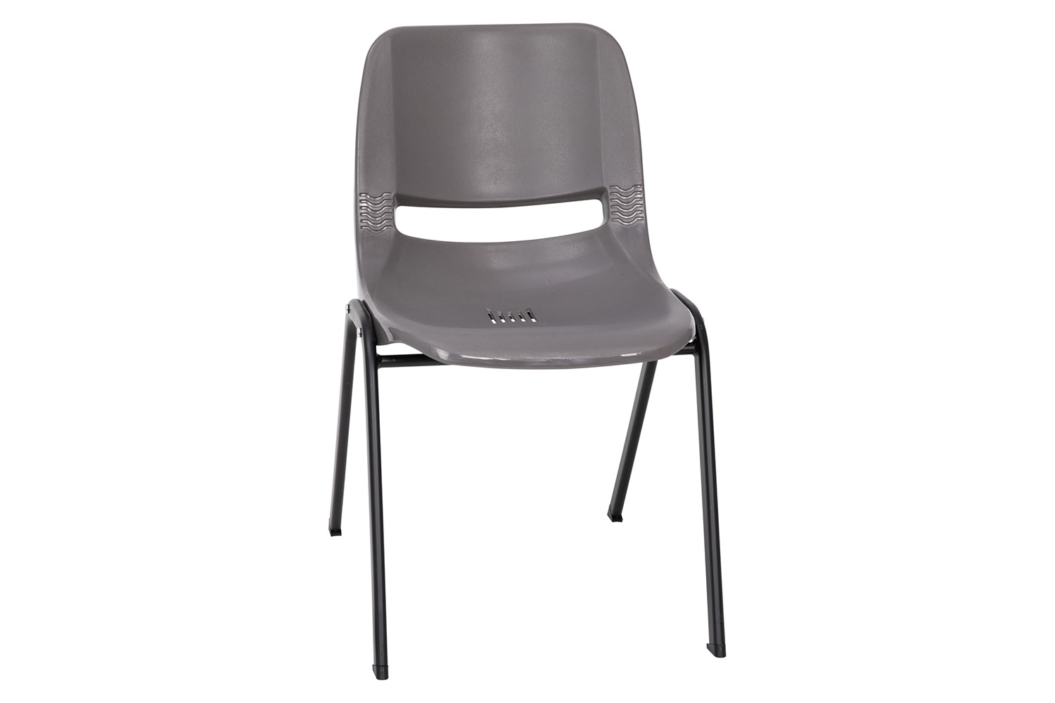 BLNK HERCULES Series Ergonomic Shell Stack Chair - Powder-Gray/Black, 16"H Seat
