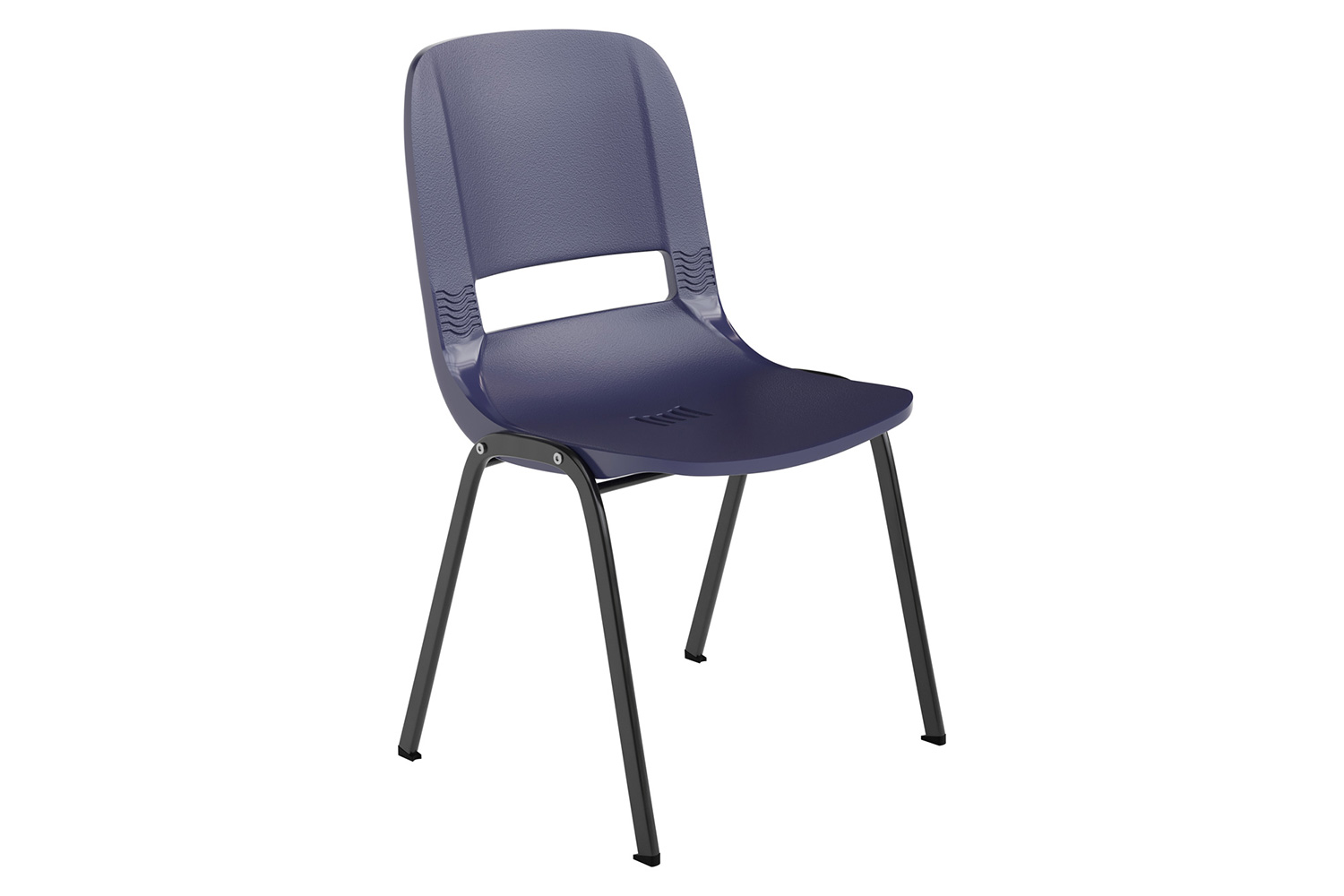 BLNK HERCULES Series Ergonomic Shell Stack Chair - Powder-Navy/Black, 16"H Seat
