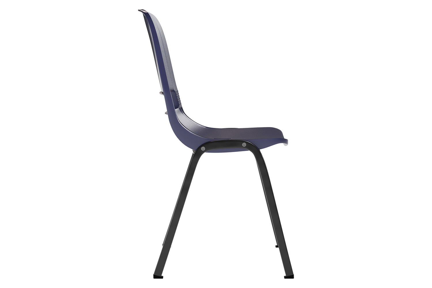 BLNK HERCULES Series Ergonomic Shell Stack Chair - Powder-Navy/Black, 16"H Seat
