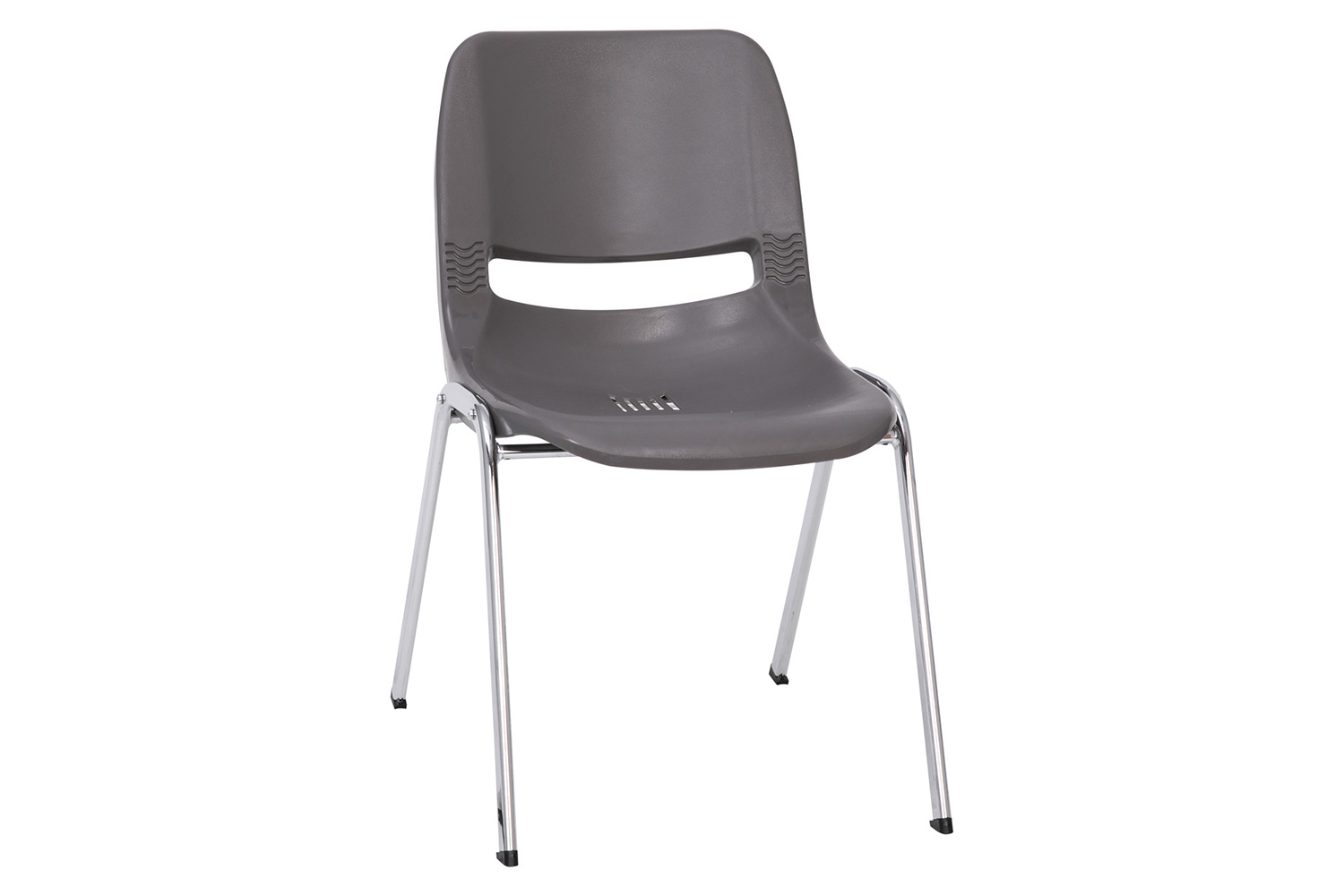 BLNK HERCULES Series Ergonomic Shell Stack Chair - Gray/Chrome, 18"H Seat