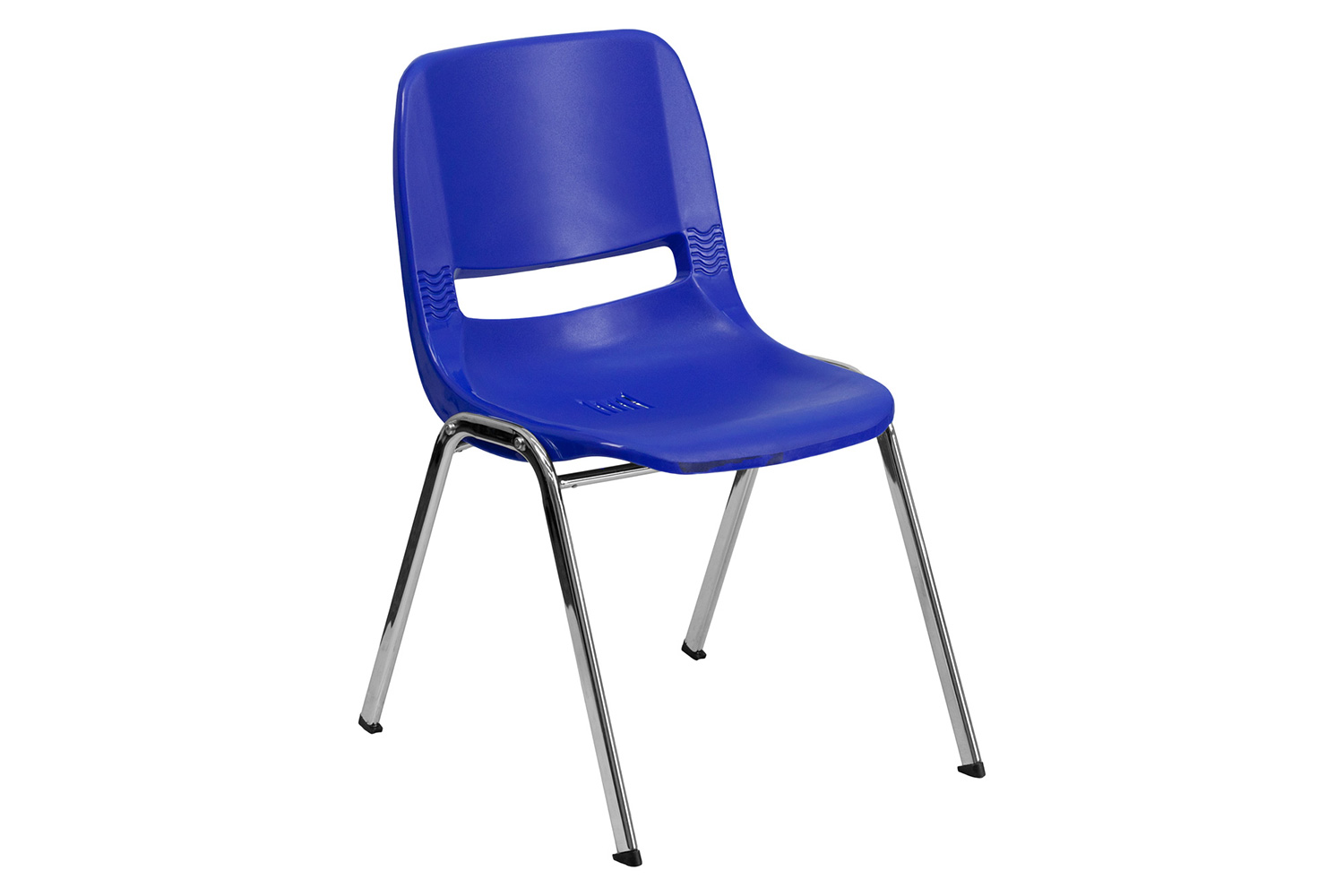 BLNK HERCULES Series Ergonomic Shell Stack Chair - Navy/Chrome, 18"H Seat