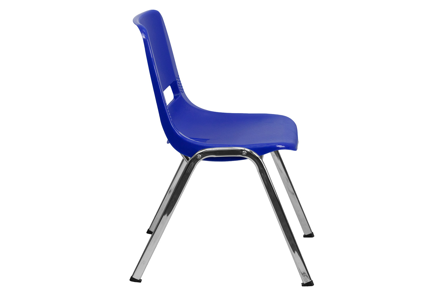 BLNK HERCULES Series Ergonomic Shell Stack Chair - Navy/Chrome, 18"H Seat