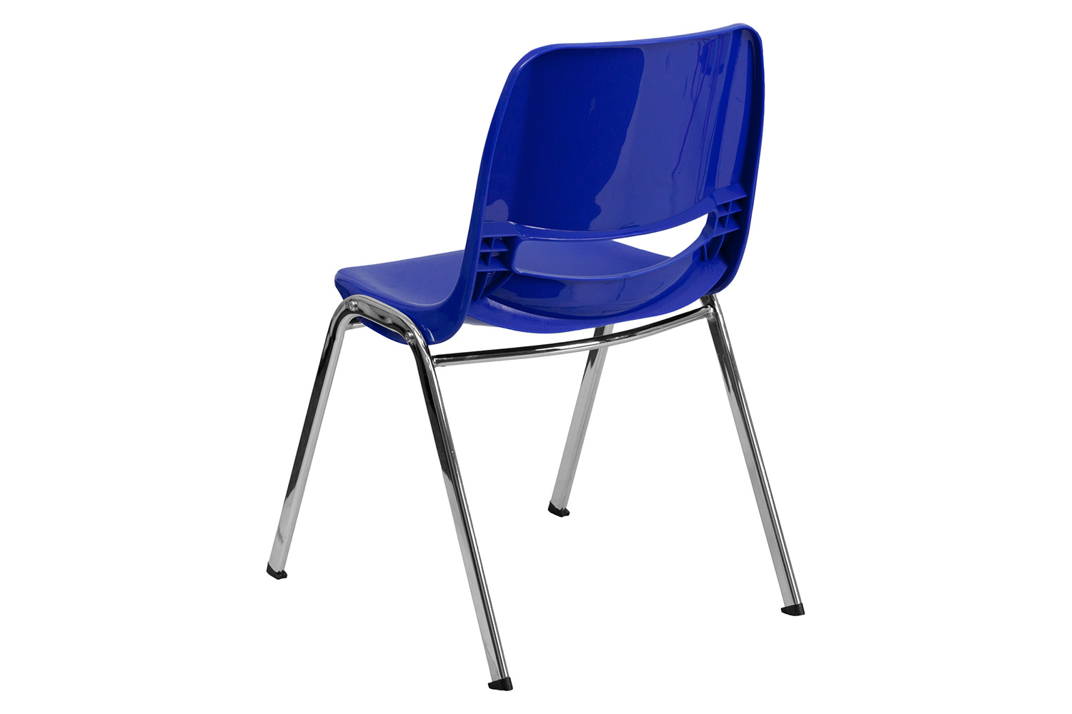 BLNK HERCULES Series Ergonomic Shell Stack Chair - Navy/Chrome, 18"H Seat