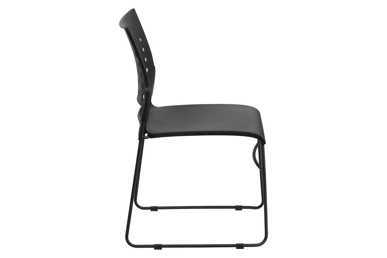 BLNK HERCULES Series Sled Base Stack Chair with Air-Vent Back - Black