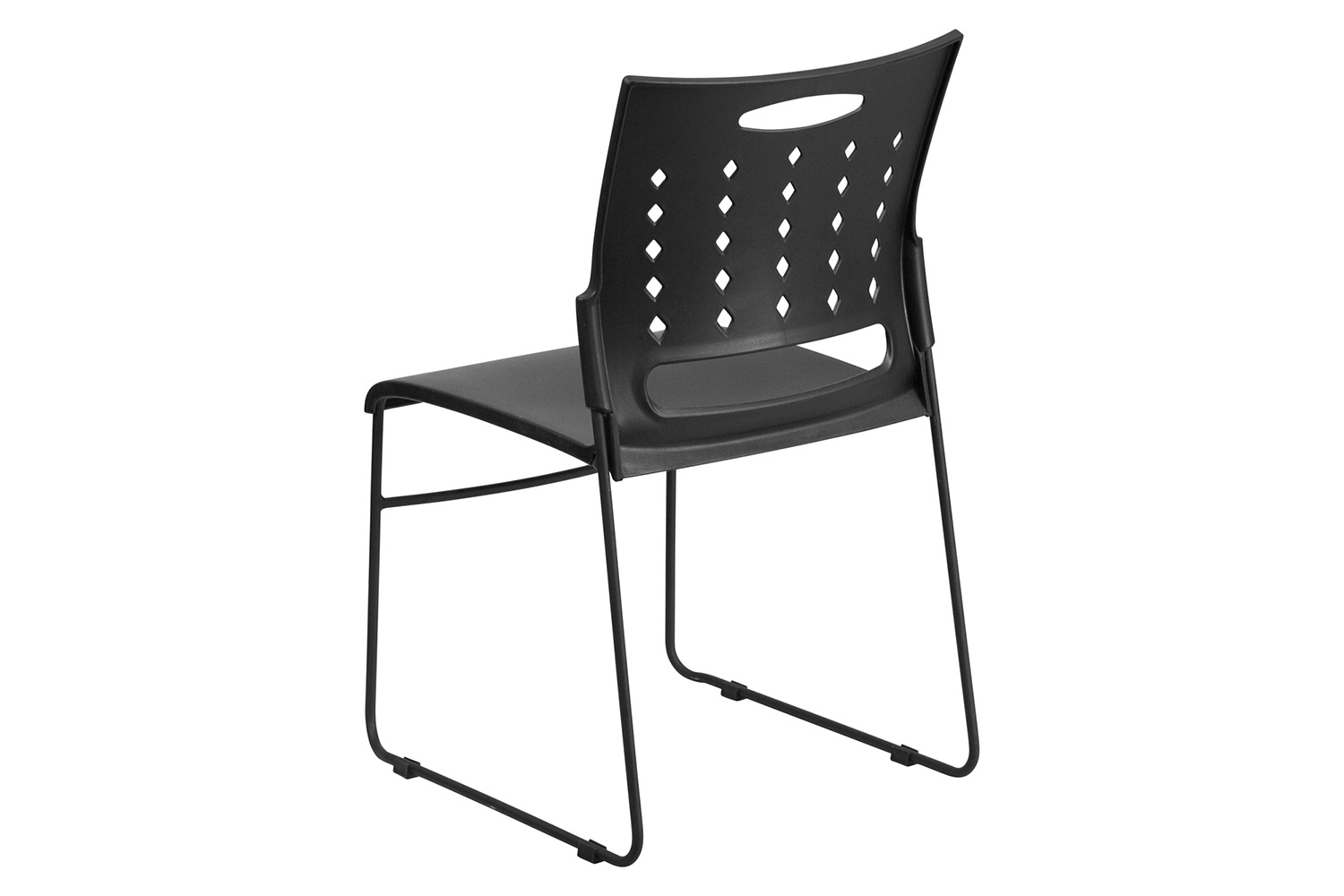 BLNK HERCULES Series Sled Base Stack Chair with Air-Vent Back - Black