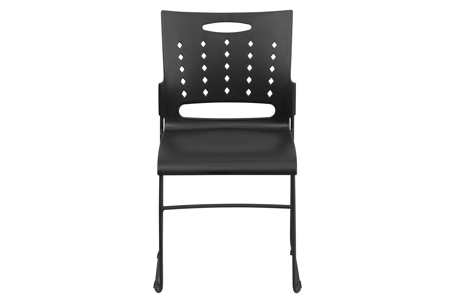 BLNK HERCULES Series Sled Base Stack Chair with Air-Vent Back - Black