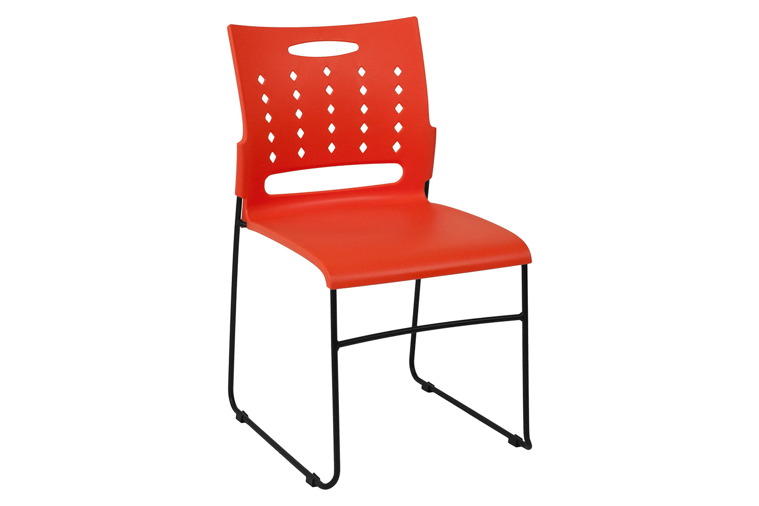 BLNK HERCULES Series Sled Base Stack Chair with Air-Vent Back - Orange