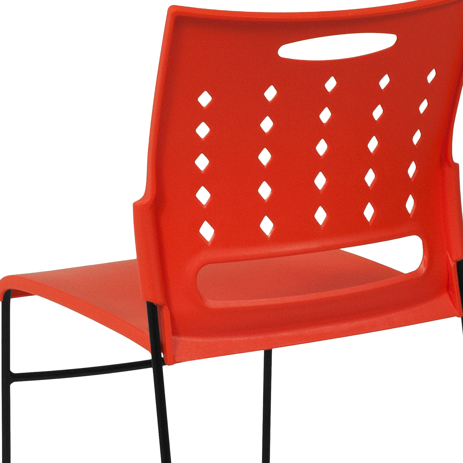 BLNK HERCULES Series Sled Base Stack Chair with Air-Vent Back - Orange