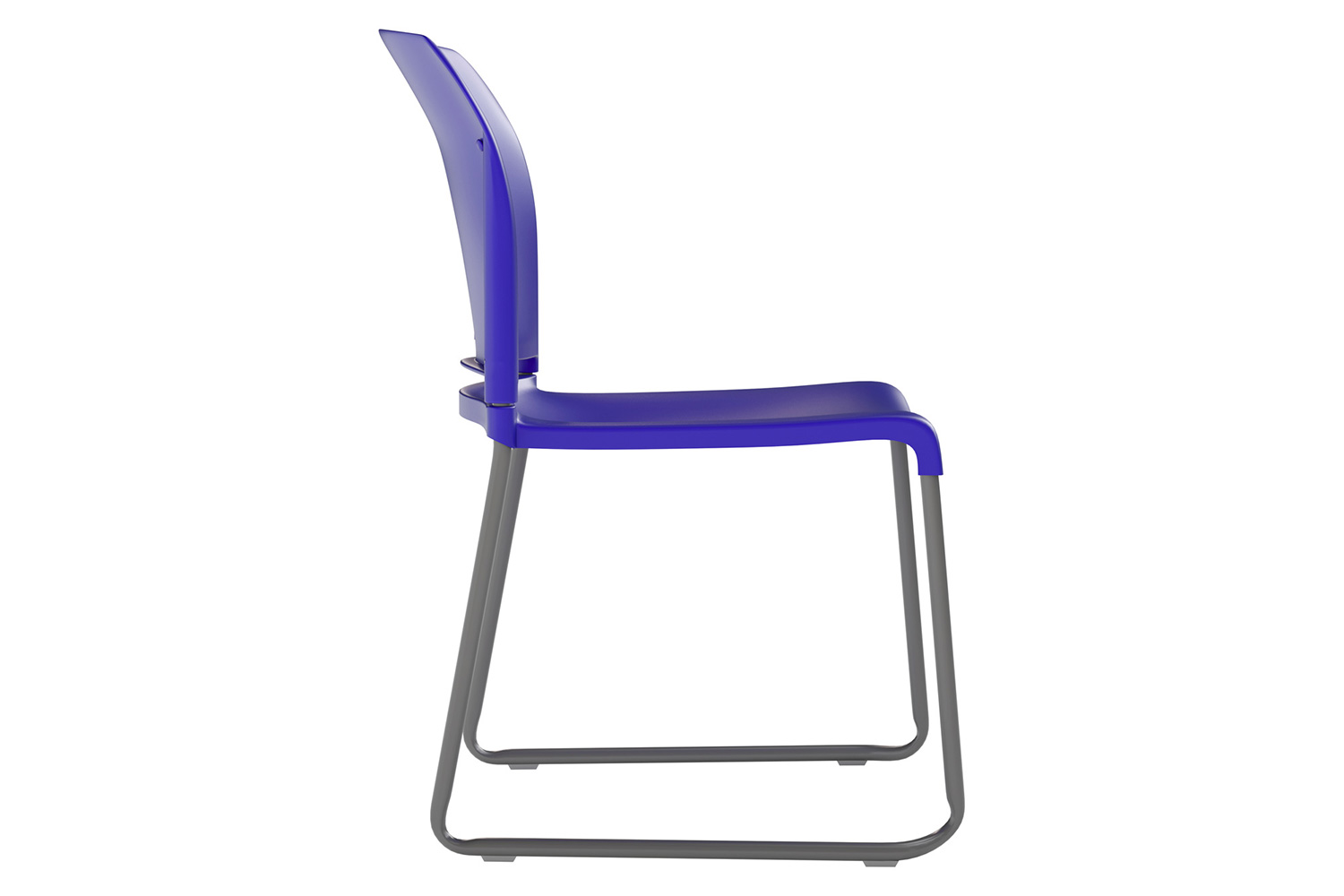 BLNK HERCULES Series Full Back Contoured Stack Chair with Gray Powder Coated Sled Base - Blue