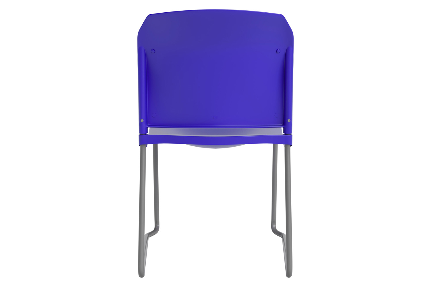 BLNK HERCULES Series Full Back Contoured Stack Chair with Gray Powder Coated Sled Base - Blue