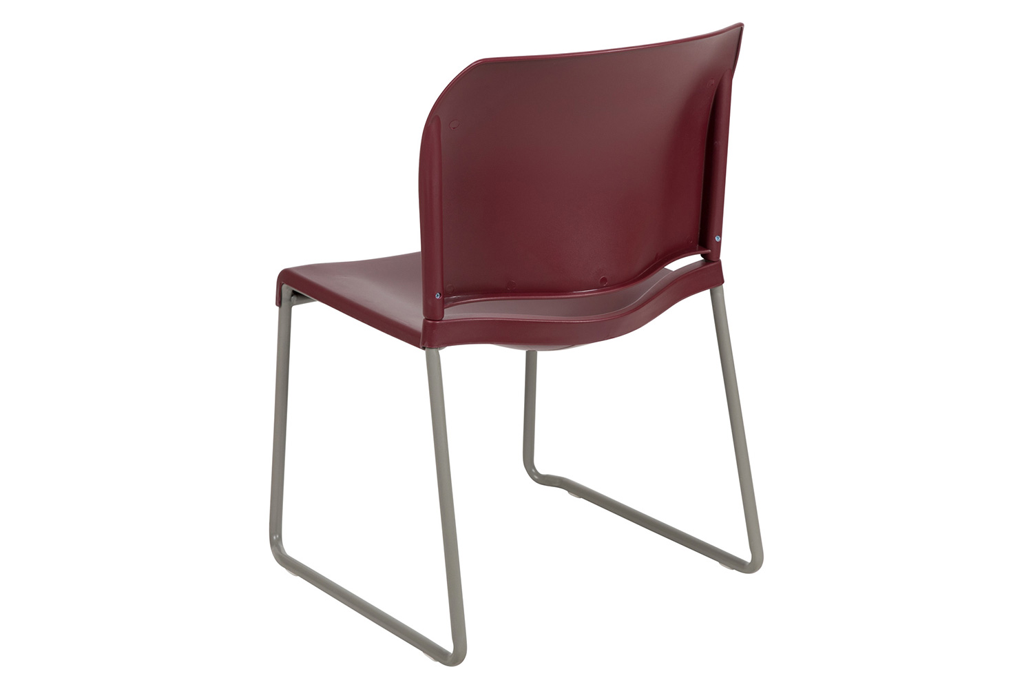 BLNK HERCULES Series Full Back Contoured Stack Chair with Gray Powder Coated Sled Base - Burgundy