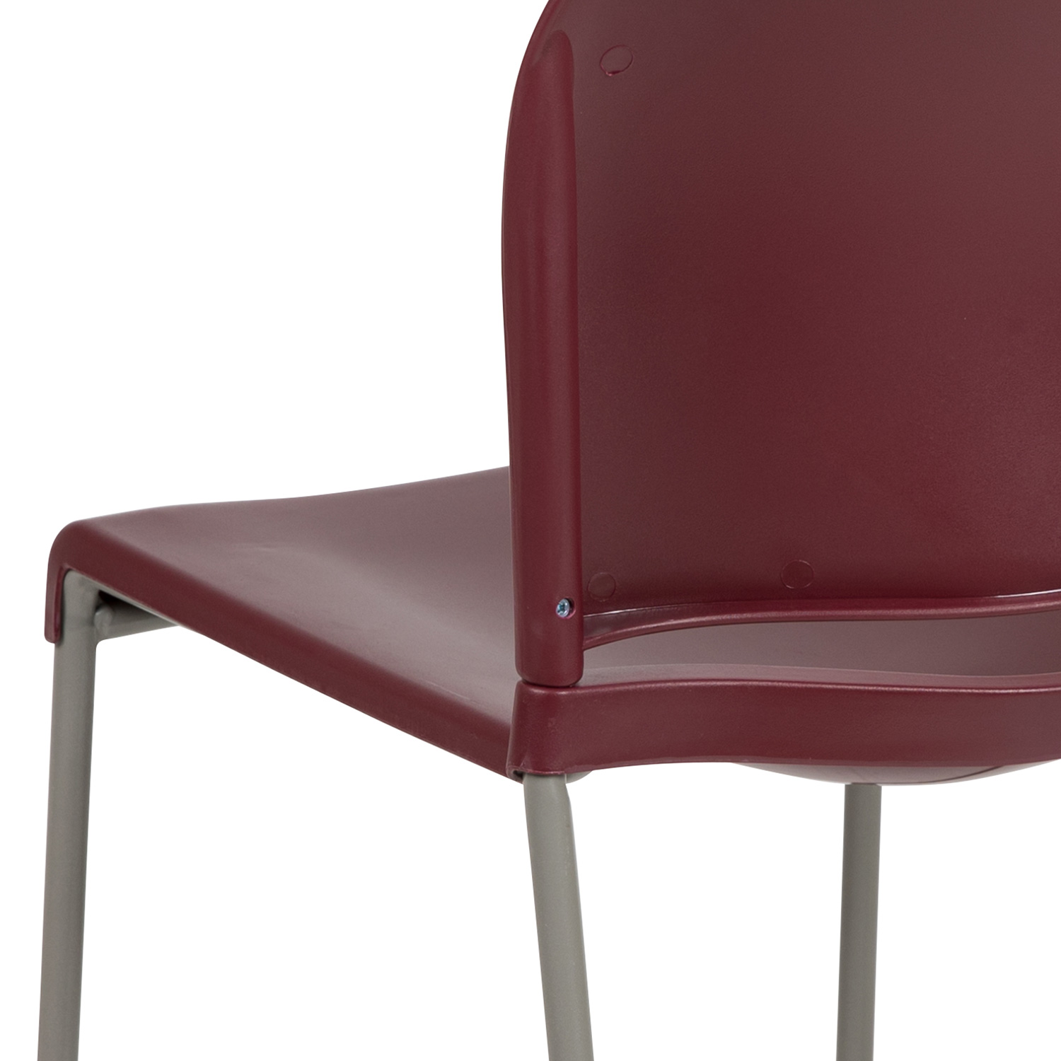 BLNK HERCULES Series Full Back Contoured Stack Chair with Gray Powder Coated Sled Base - Burgundy