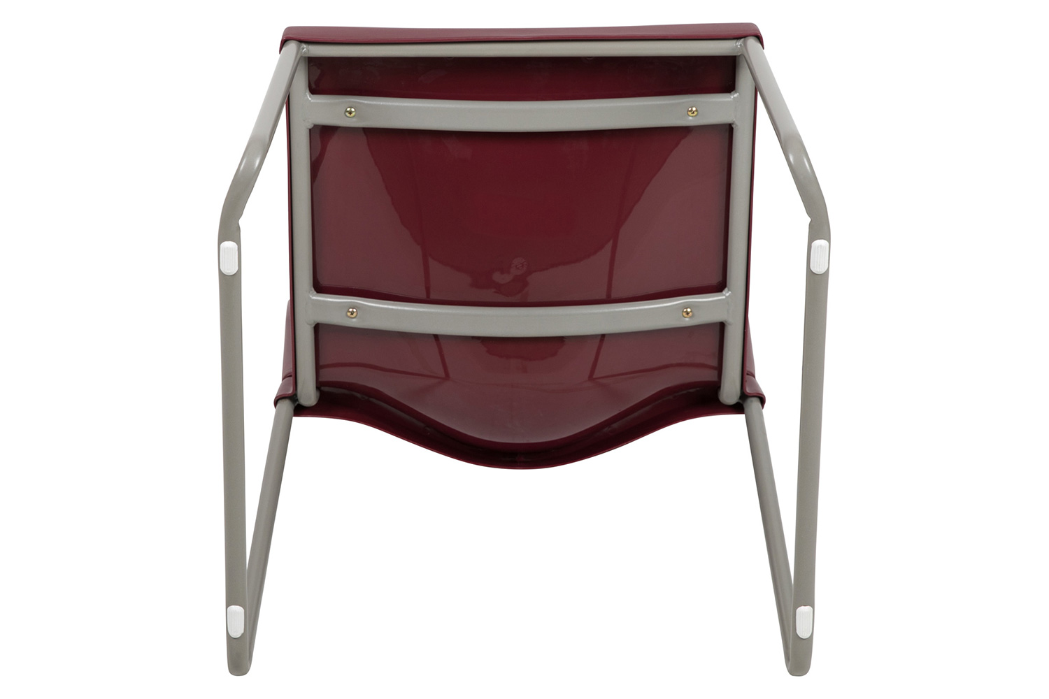 BLNK HERCULES Series Full Back Contoured Stack Chair with Gray Powder Coated Sled Base - Burgundy