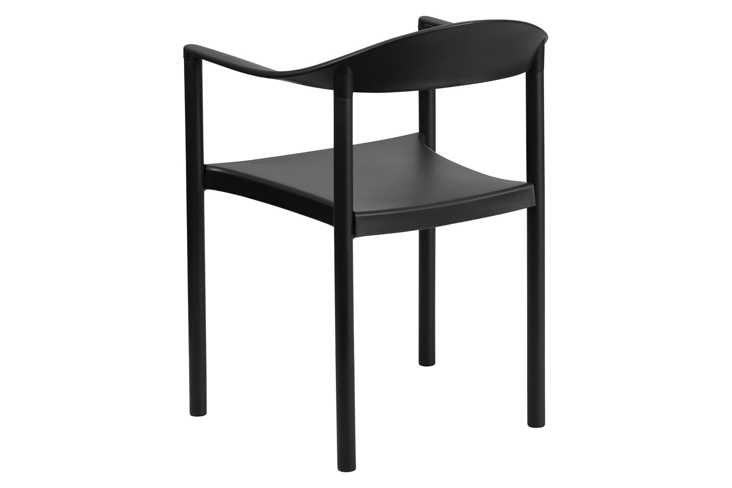 BLNK HERCULES Series Plastic Cafe Stack Chair - Black