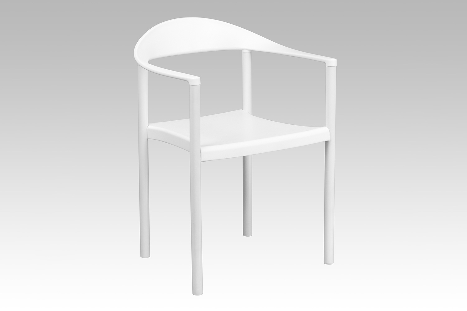 BLNK HERCULES Series Plastic Cafe Stack Chair - White