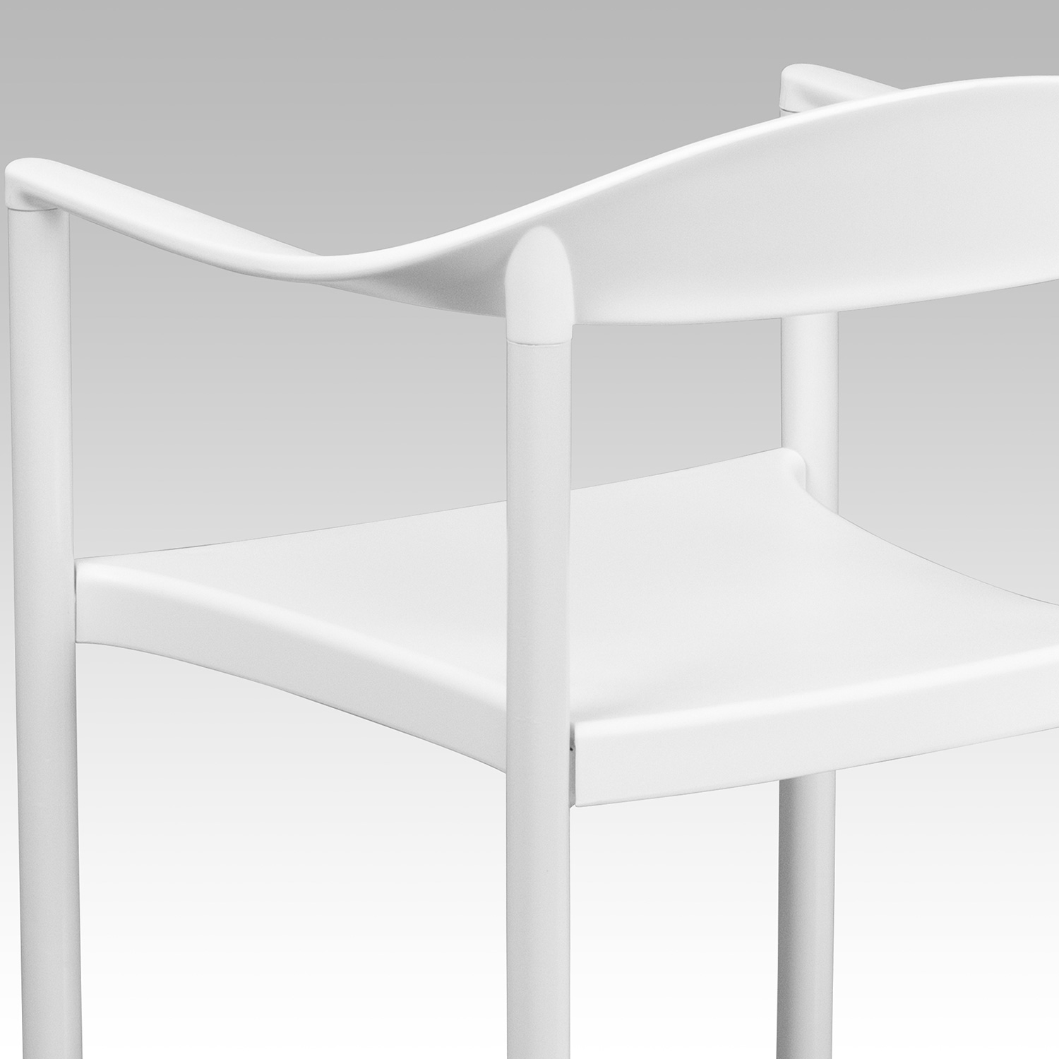 BLNK HERCULES Series Plastic Cafe Stack Chair - White