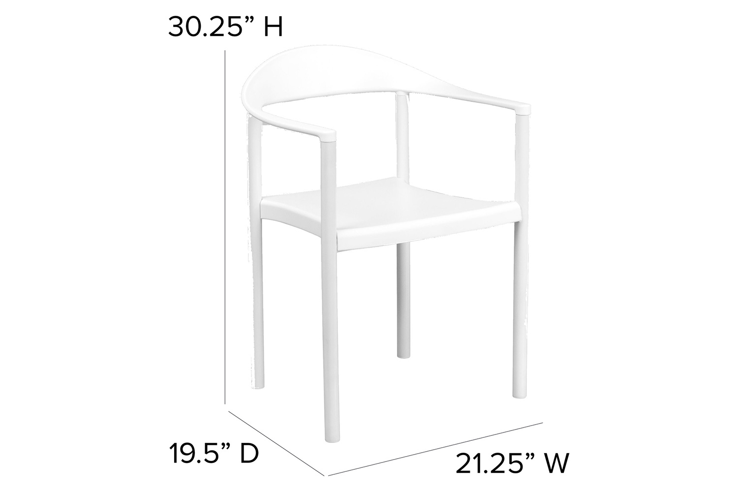 BLNK HERCULES Series Plastic Cafe Stack Chair - White