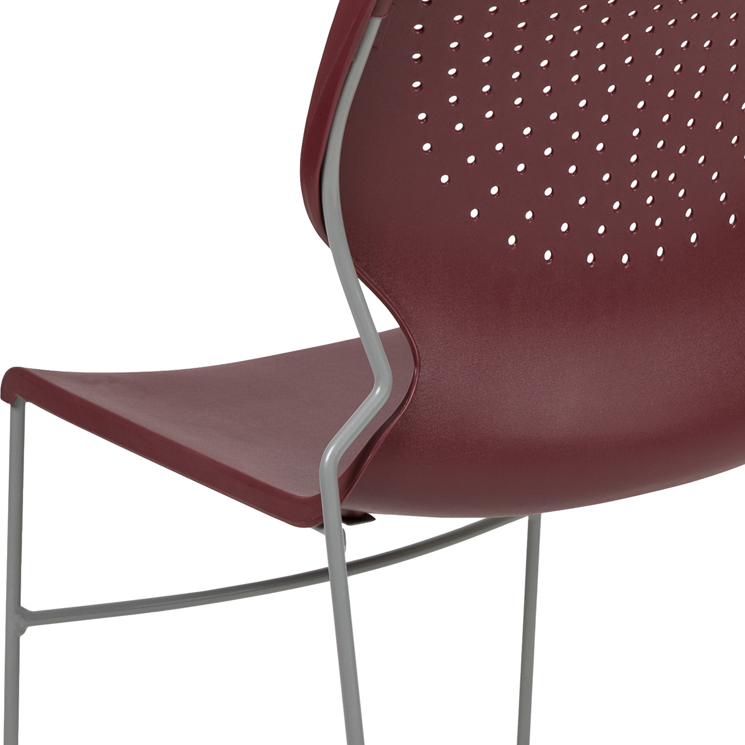 BLNK HERCULES Series Full Back Stack Chair with Gray Powder Coated Frame - Burgundy