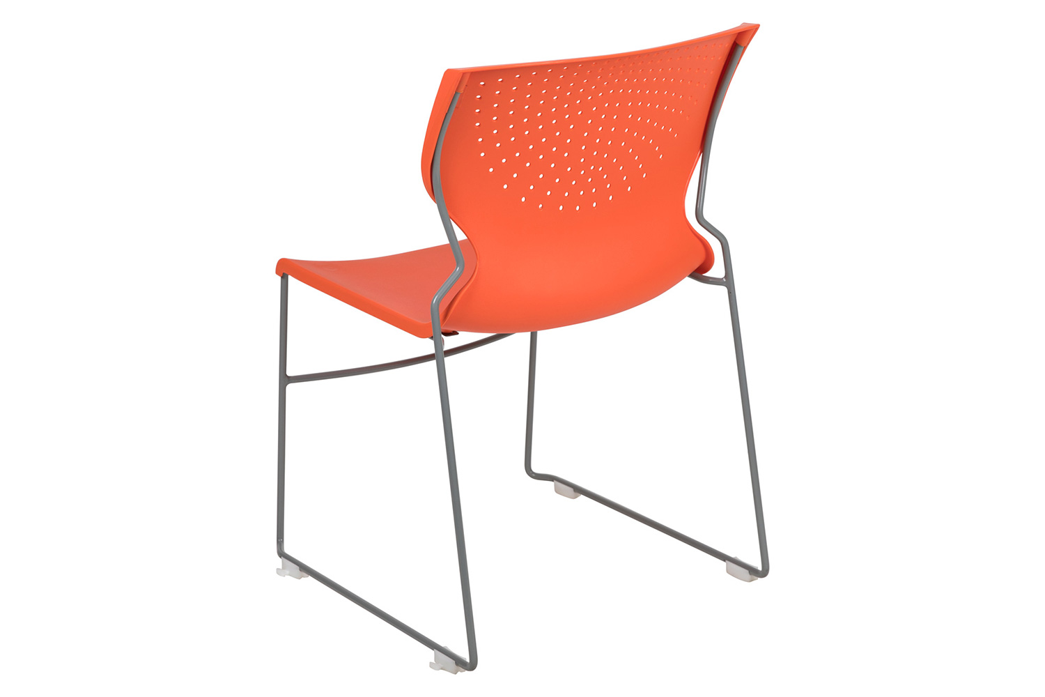 BLNK HERCULES Series Full Back Stack Chair with Gray Powder Coated Frame - Orange