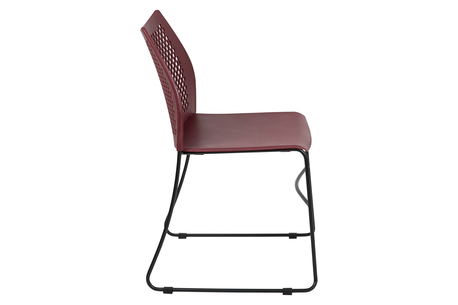 BLNK HERCULES Series Stack Chair with Air-Vent Back and Black Powder Coated Sled Base - Burgundy