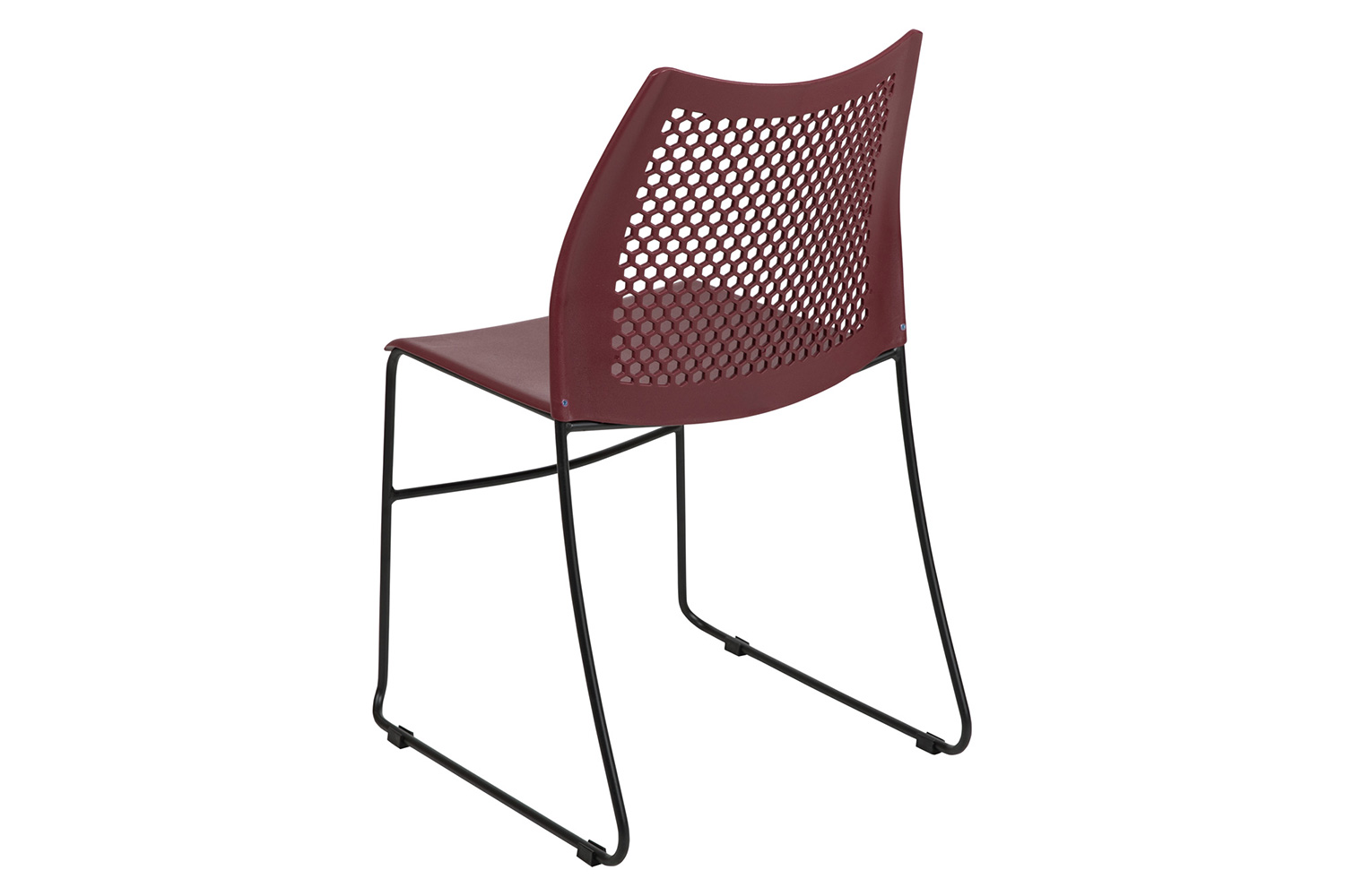 BLNK HERCULES Series Stack Chair with Air-Vent Back and Black Powder Coated Sled Base - Burgundy