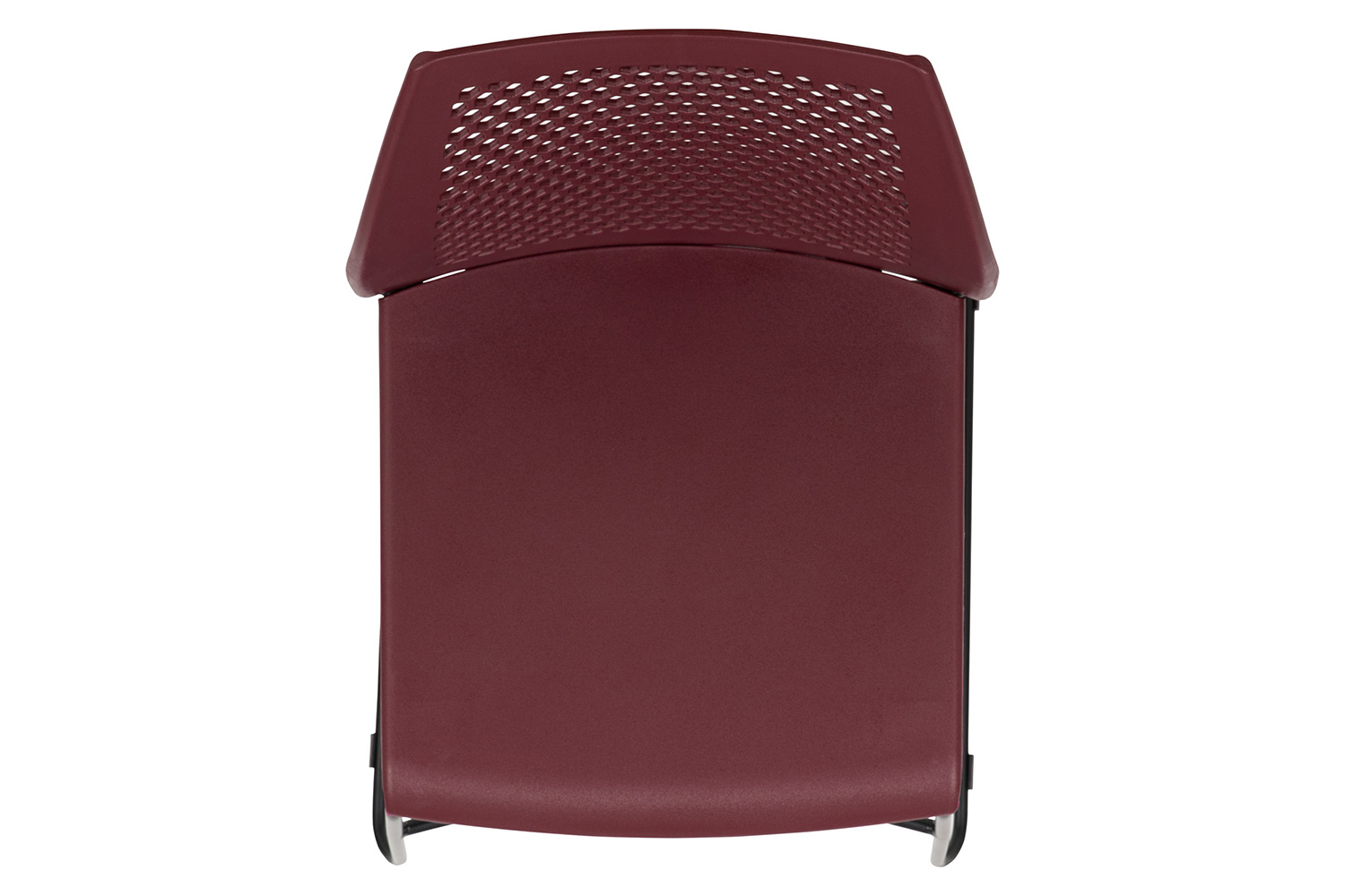 BLNK HERCULES Series Stack Chair with Air-Vent Back and Black Powder Coated Sled Base - Burgundy
