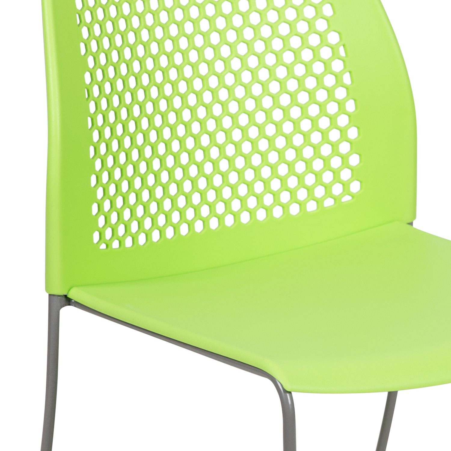BLNK HERCULES Series Stack Chair with Air-Vent Back and Gray Powder Coated Sled Base - Green