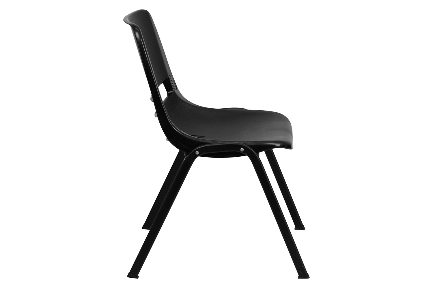 BLNK HERCULES Series Ergonomic Shell Stack Chair - Black, 17,75"H Seat